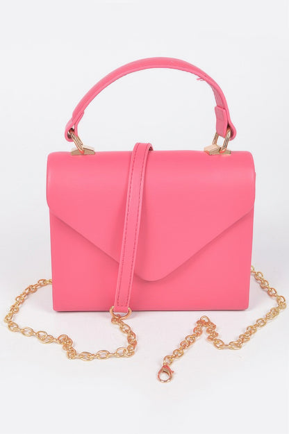 Faux Leather Simple Handle Clutch