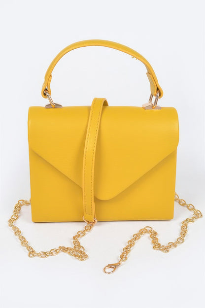 Faux Leather Simple Handle Clutch