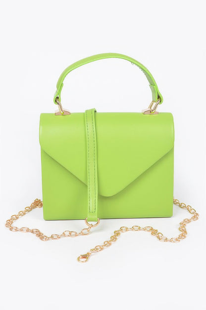 Faux Leather Simple Handle Clutch