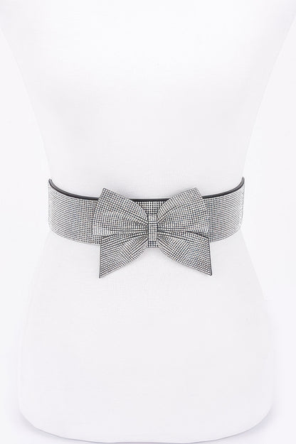 Rhinestone Ribbon Elastic Belt