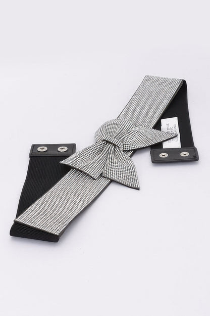 Rhinestone Ribbon Elastic Belt
