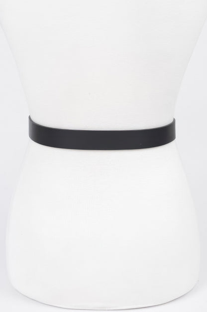 Faux Leather Metal Buckle Belt