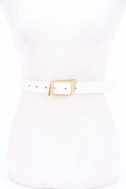 Faux Leather Metal Buckle Belt