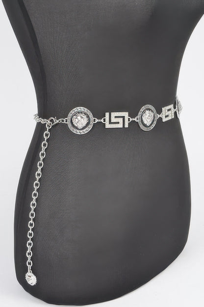 Metal Rhinestone Chain Belt