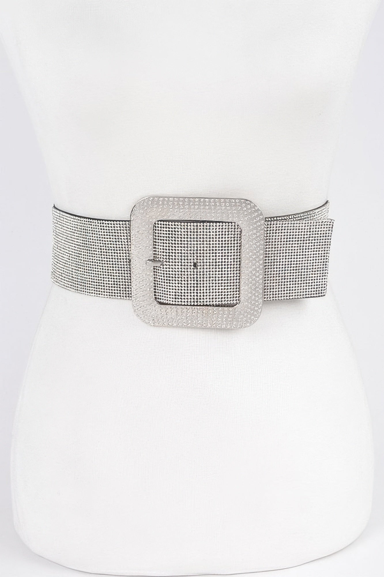 Rhinestone Buckle Elastic Belt