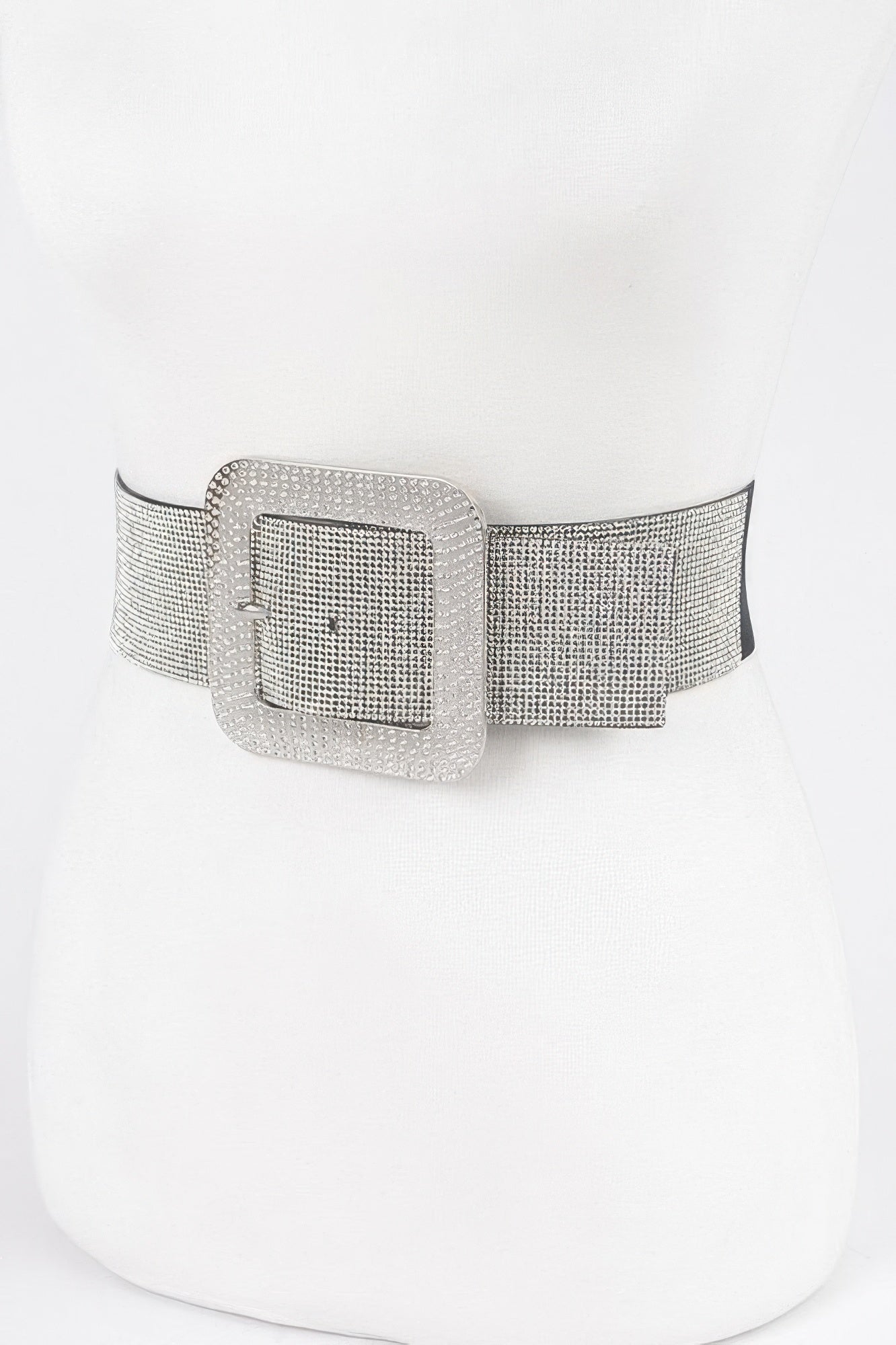 Rhinestone Buckle Elastic Belt
