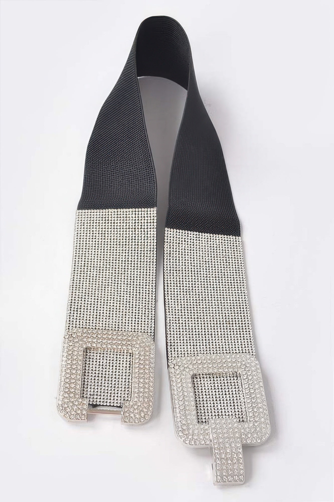 Rhinestone Buckle Elastic Belt