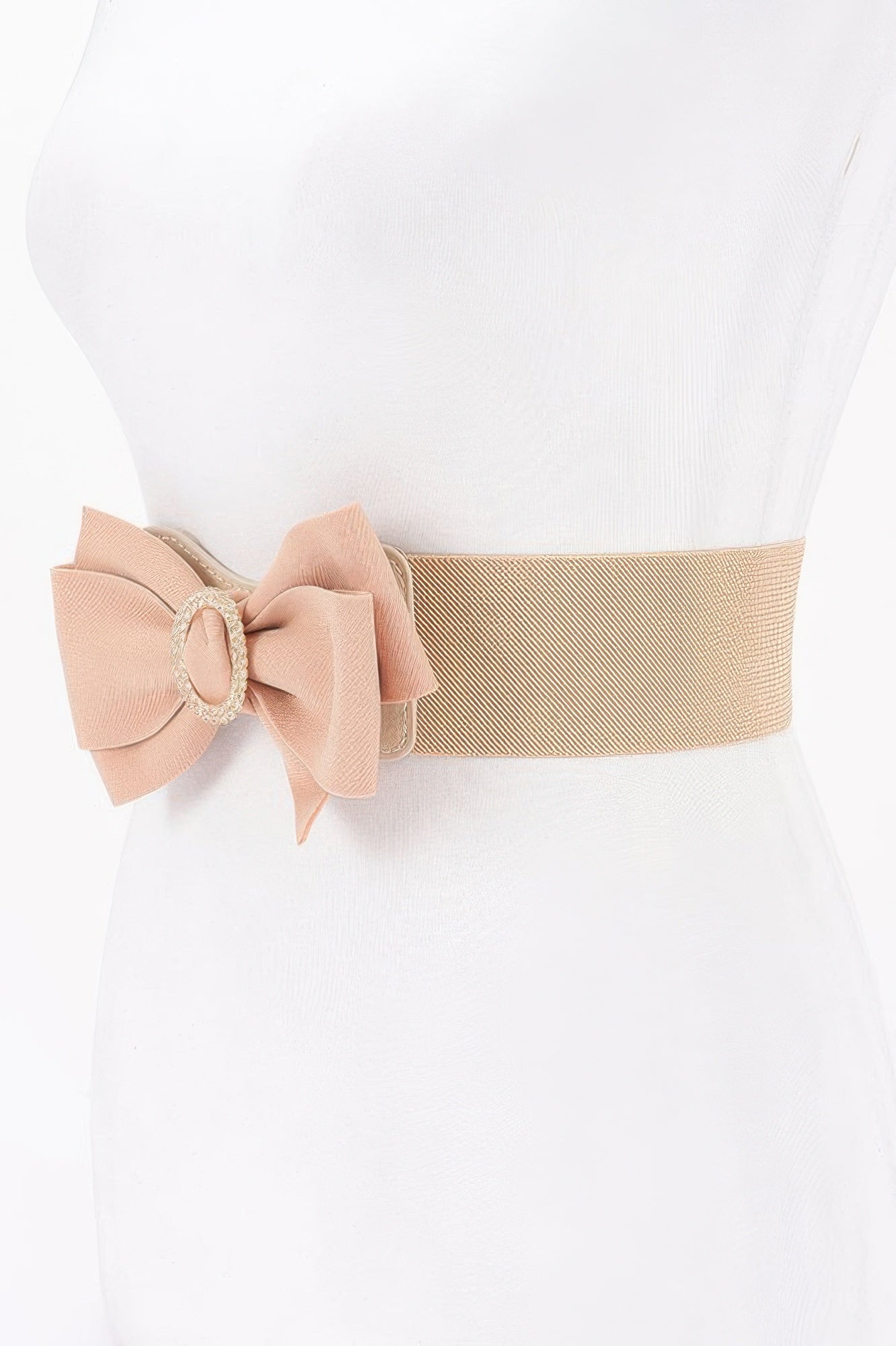 Rhinestone Bow Buckle Stretch Belt