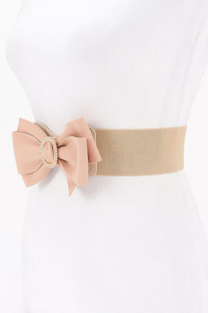 Rhinestone Bow Buckle Stretch Belt