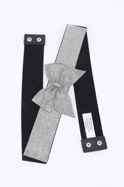 Rhinestone Ribbon Elastic Plus Size Belt