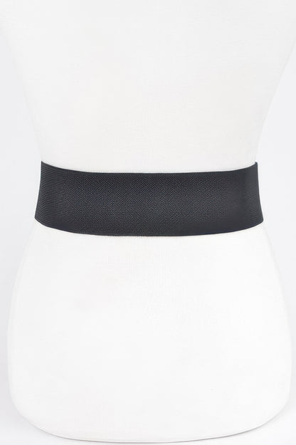 Rhinestone Buckle Plus Size Elastic Belt