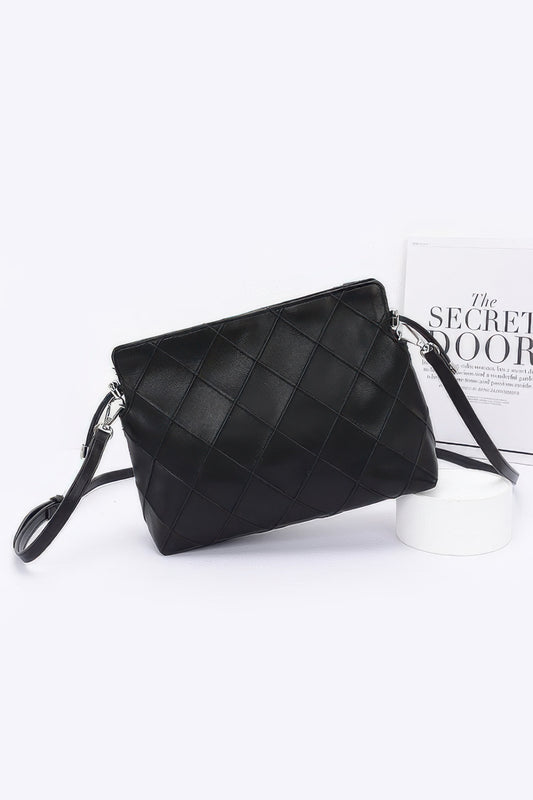 Quilted Faux Leather Bucket Crossbody Bag