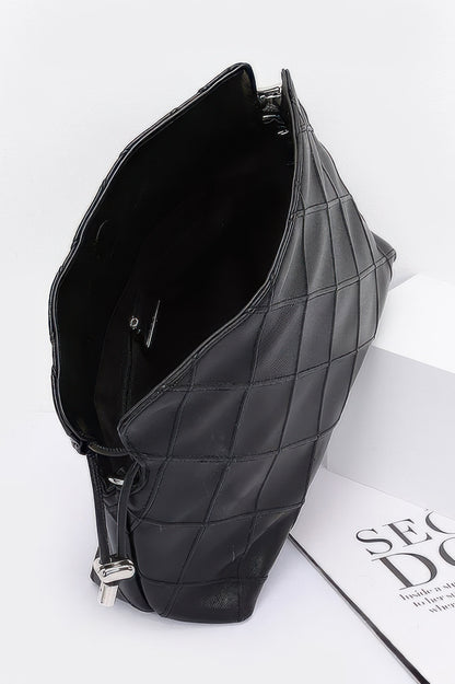 Quilted Faux Leather Bucket Crossbody Bag
