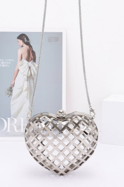 Metal Heart Shape Mini Clutch