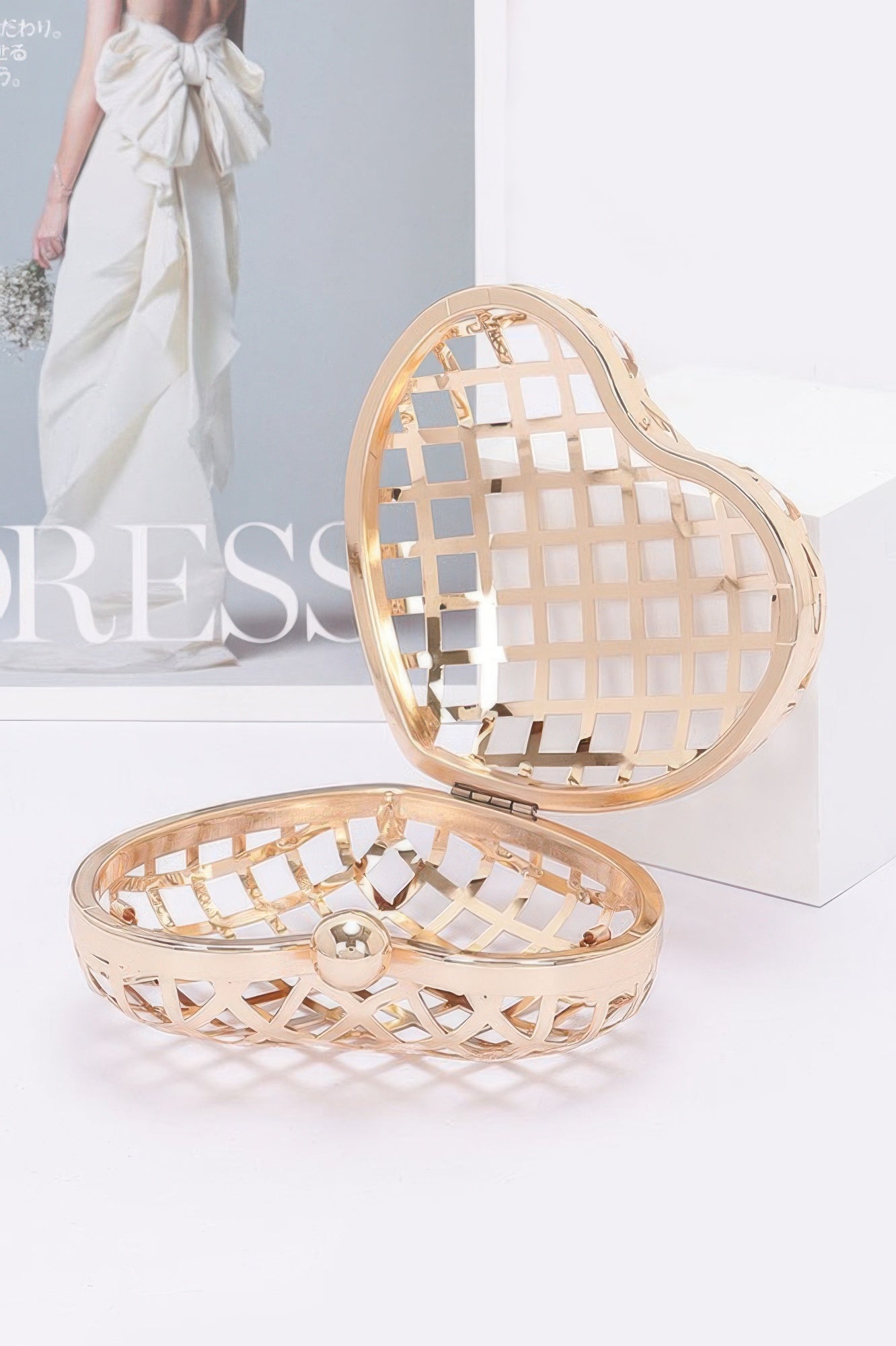 Metal Heart Shape Mini Clutch