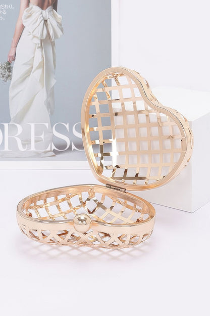 Metal Heart Shape Mini Clutch