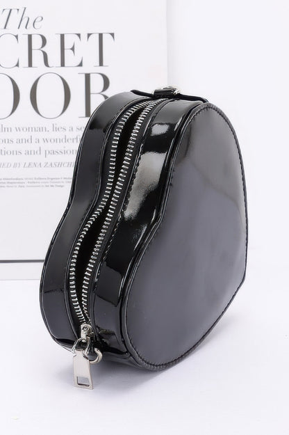 Enamel Heart Shape Crossbody Bag