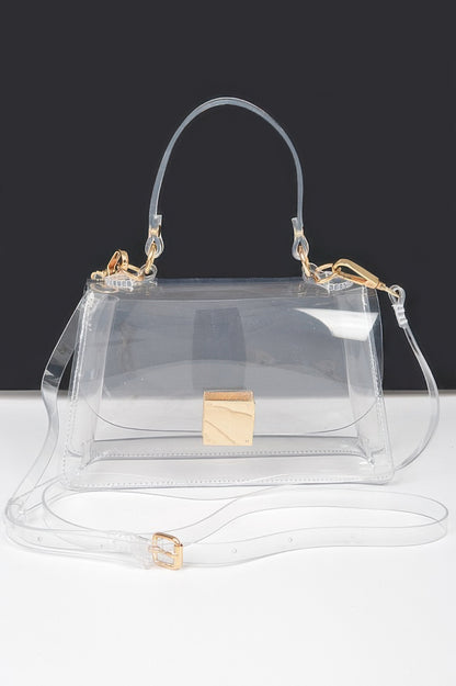 Transparent Top Handle Flap Clutch