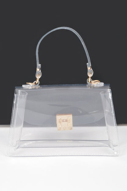 Transparent Top Handle Flap Clutch