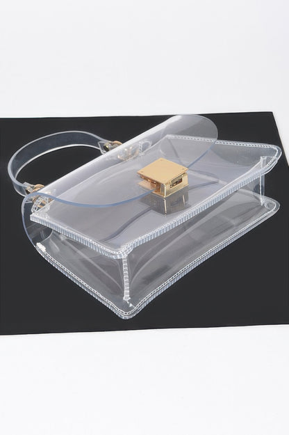 Transparent Top Handle Flap Clutch