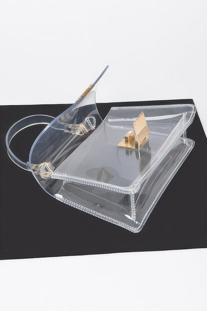 Transparent Top Handle Flap Clutch