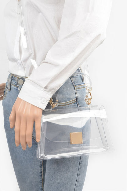 Transparent Top Handle Flap Clutch
