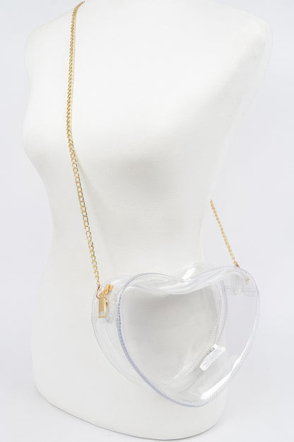 Clear Heart Shape Crossbody Bag