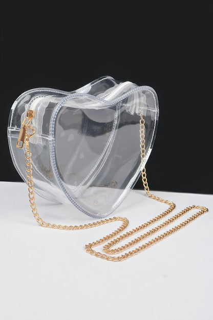 Clear Heart Shape Crossbody Bag