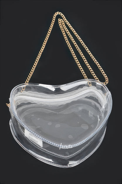 Clear Heart Shape Crossbody Bag