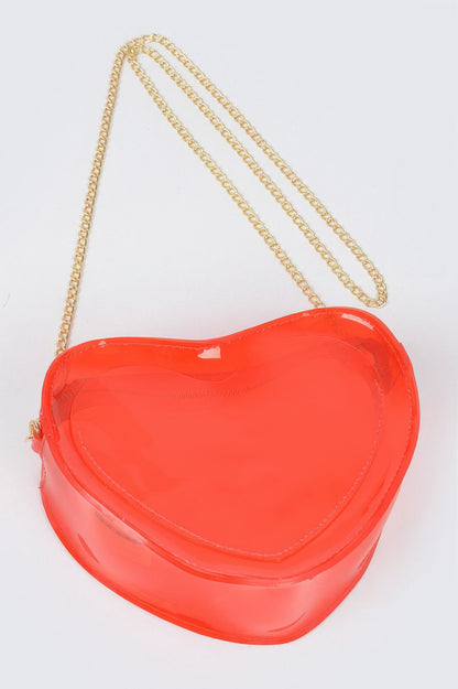 Clear Heart Shape Crossbody Bag