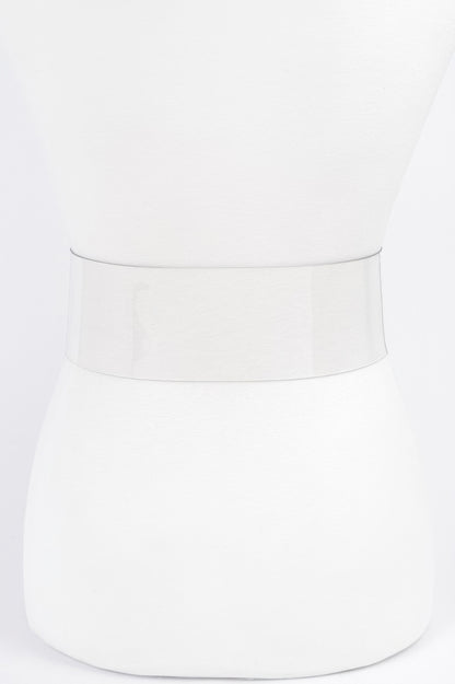 Big Vintage Round Metal Buckle Clear Plussize Belt