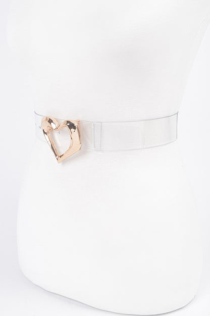 Heart Shape Metal Buckle Plus Size Clear Belt