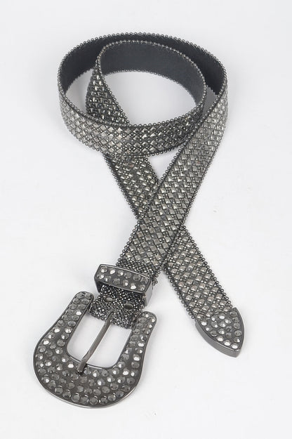 Rhinestone Western Style Plus Size Belt