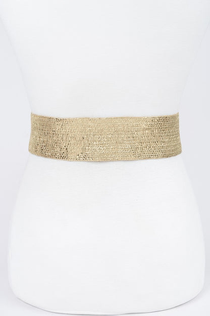 Wide Metal Buckle Plus Size Clear Belt