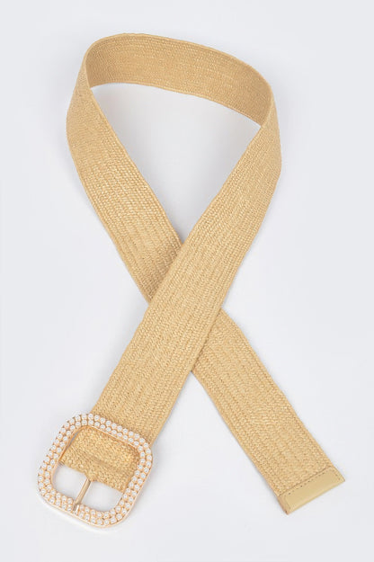 Weaved Pearl Buckle Belt