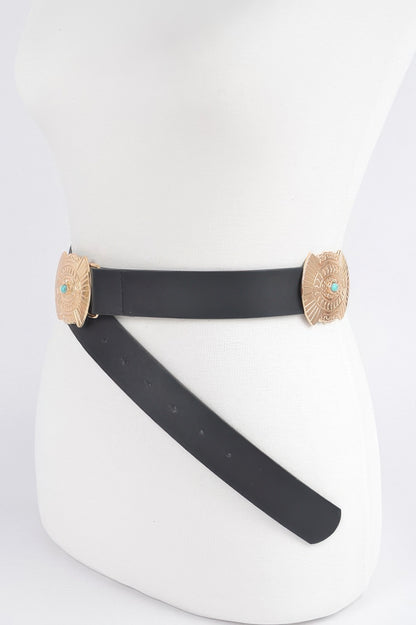 Western Style Belt With Turquoise