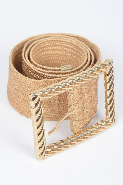 Wide Metal Buckle Clear Belt