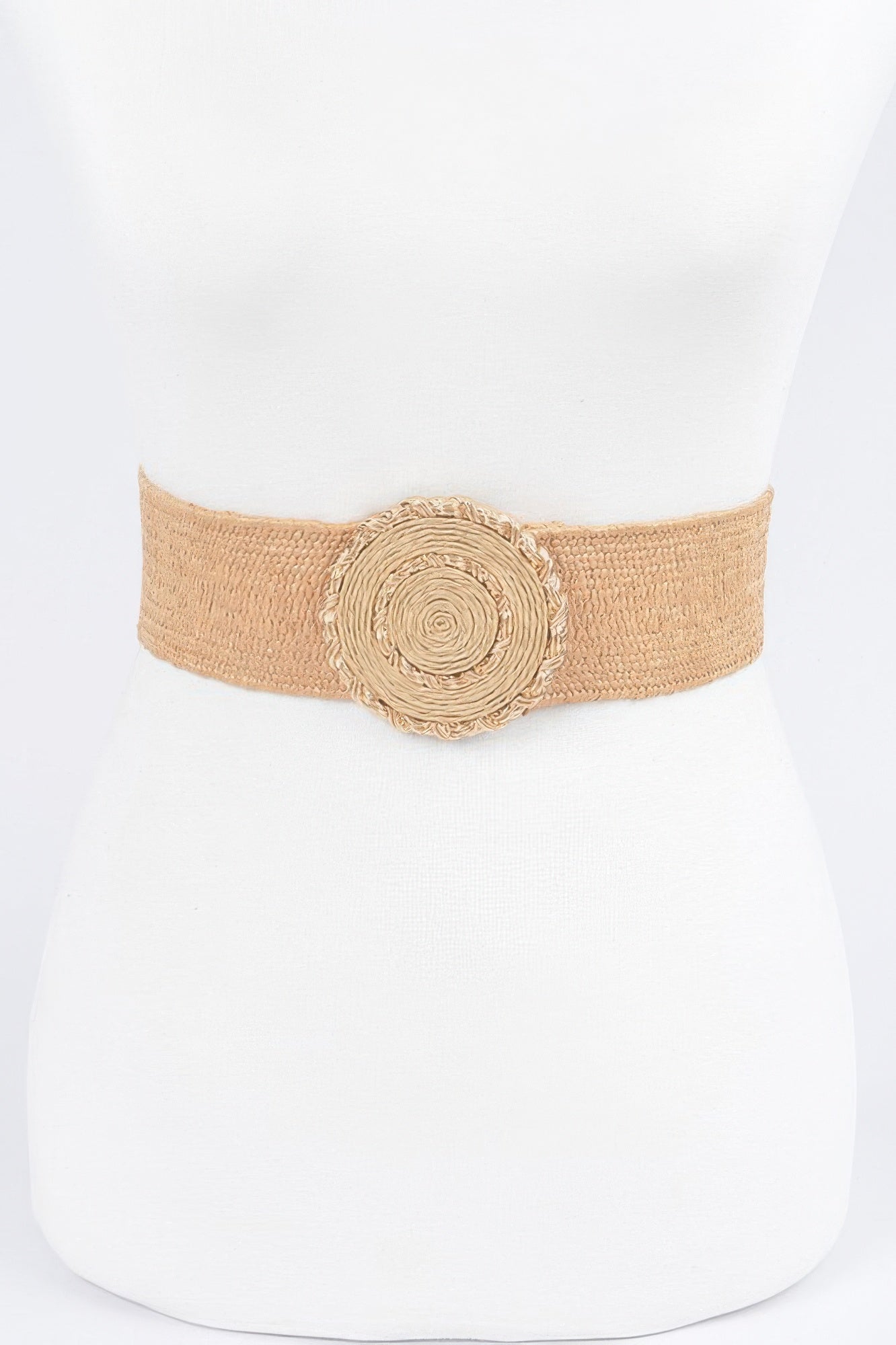 Faux Straw Elastic Belt