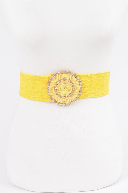 Faux Straw Elastic Belt