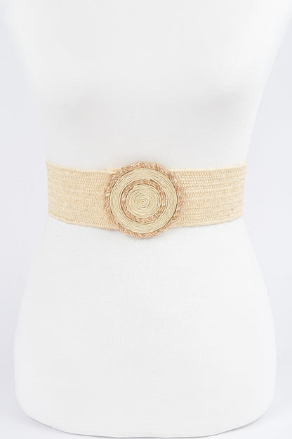 Faux Straw Elastic Belt