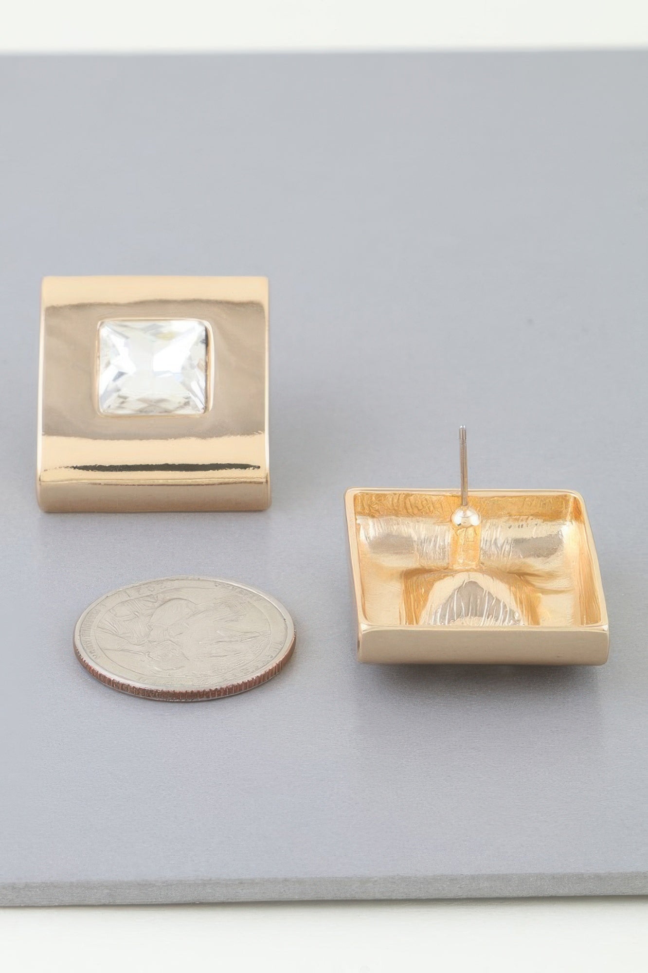 Cubic Rhinestone Stud Earrings