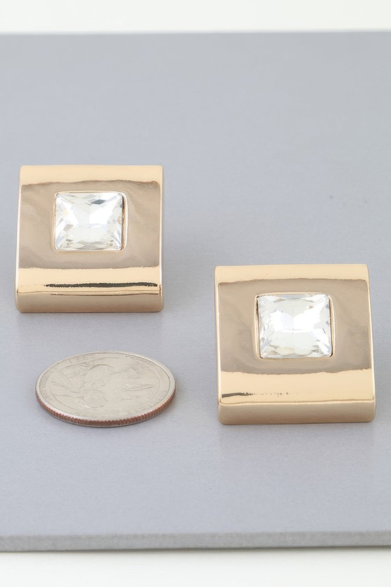 Cubic Rhinestone Stud Earrings