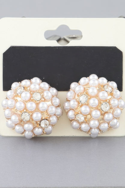 Pearl Cluster Stud Earrings