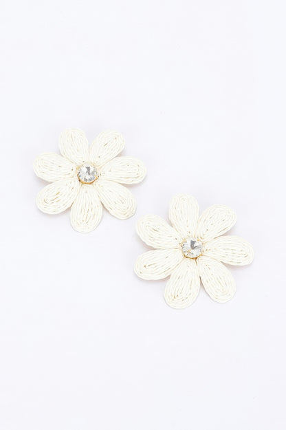 Paper Flower Rhinestone Earring