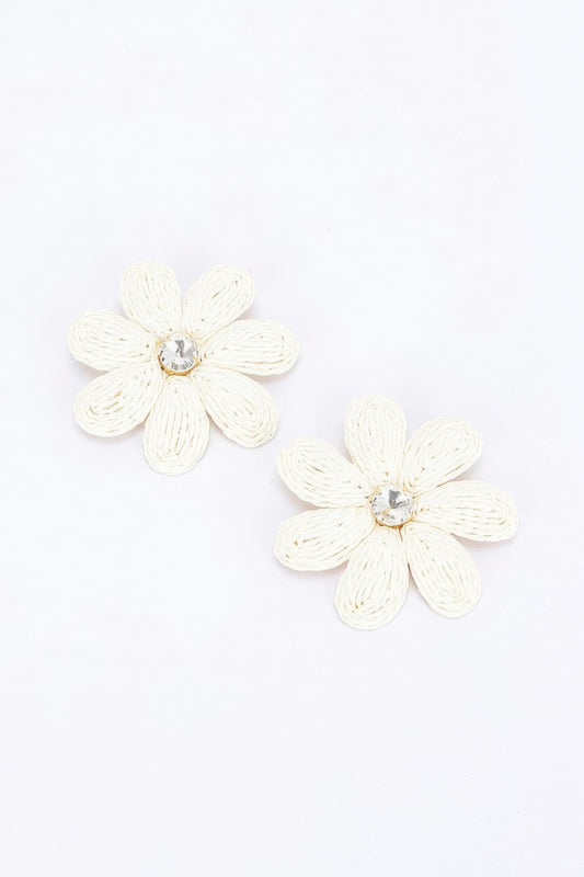 Paper Flower Rhinestone Earring