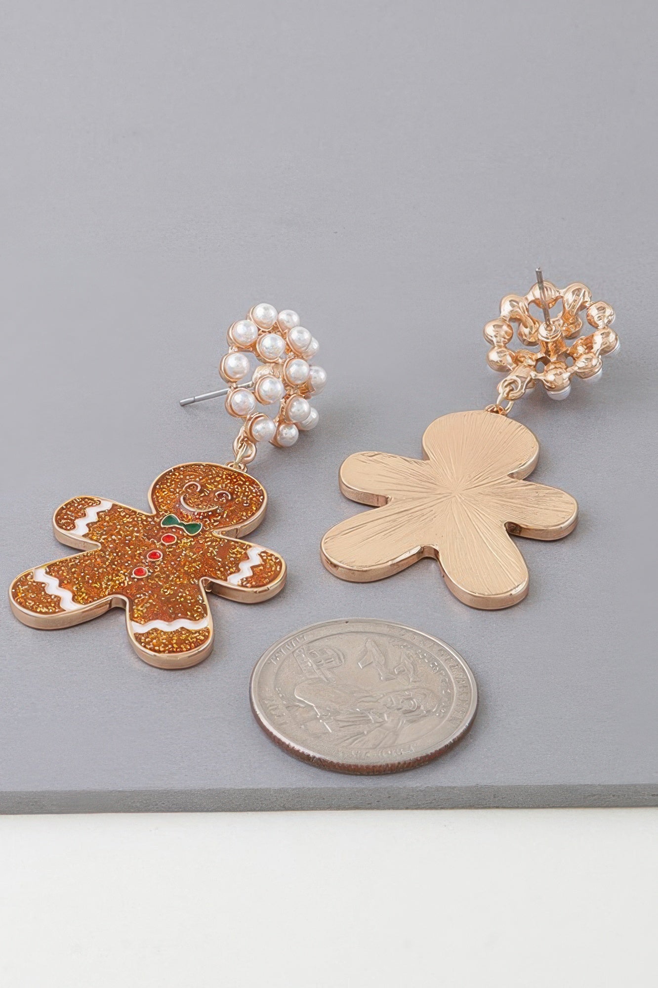 Glitter Gingerbread Man Earrings