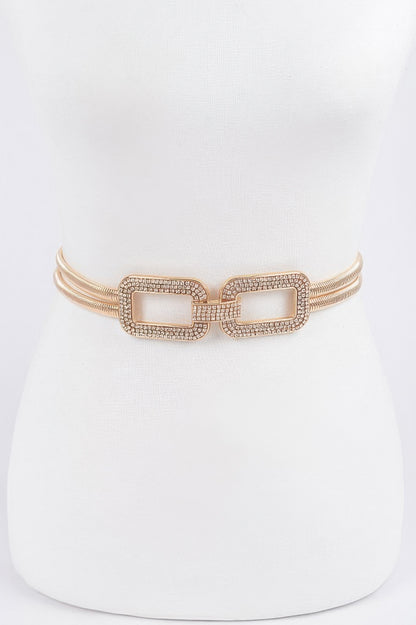 Rhinestone Metal Stretch Belt