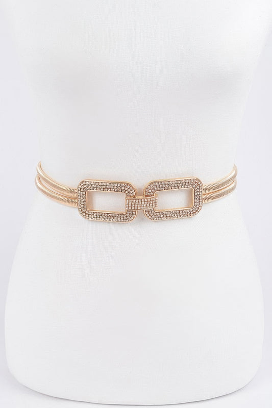 Rhinestone Metal Stretch Belt