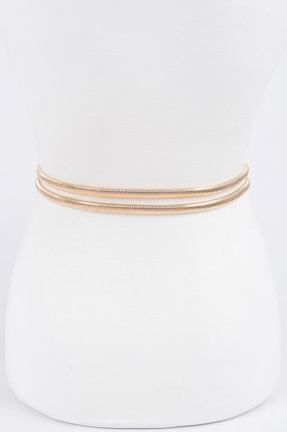 Rhinestone Metal Stretch Belt