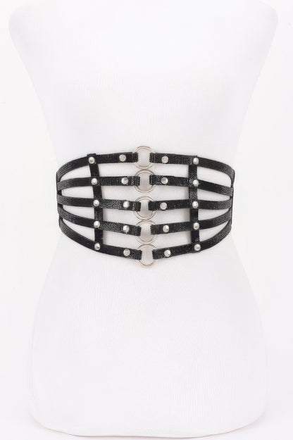 Wide Rhinestone Waist Belt